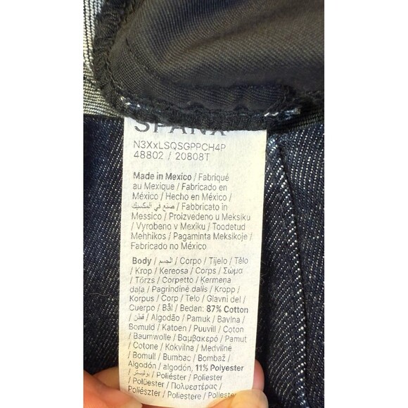 Spanx Zero Waistband Cropped Wide Leg Jeans Size M Raw Indigo Like New - Picture 10 of 10